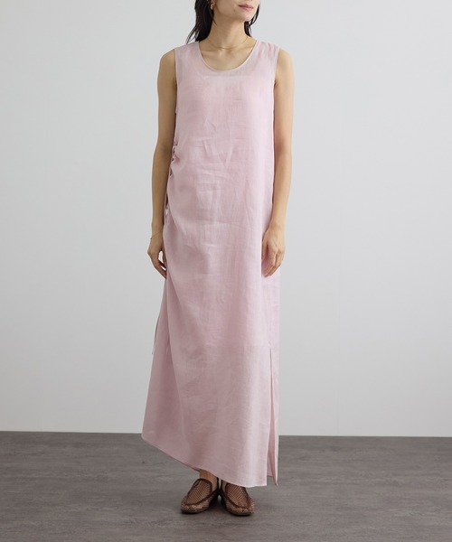 ハンドメイド作家さま☆リネン ドロストオーバーワンピース リネンドロストノースリーブワンピース / GENTLE LINEN（ワンピース