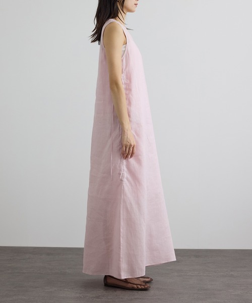 SALON adam et rope'（サロン アダム エ ロペ）の「リネンドロストノースリーブワンピース / GENTLE LINEN（ワンピース・レディース・ピンク/ブラック/グレー・FREE）」の12枚目の写真