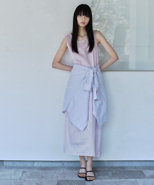 リネンドロストノースリーブワンピース / GENTLE LINEN（ワンピース