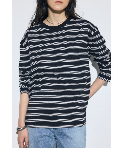 AZUL by moussy（アズールバイマウジー）の「マルチボーダー長袖トップス（Tシャツ/カットソー・レディース・ブラック系その他/ブルー系その他/イエロー系その他・FREE）」の21枚目の写真
