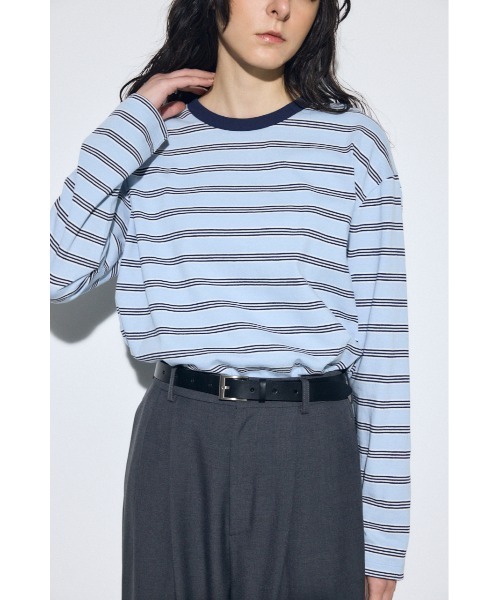 AZUL by moussy（アズールバイマウジー）の「マルチボーダー長袖トップス（Tシャツ/カットソー・レディース・ブラック系その他/ブルー系その他/イエロー系その他・FREE）」の4枚目の写真