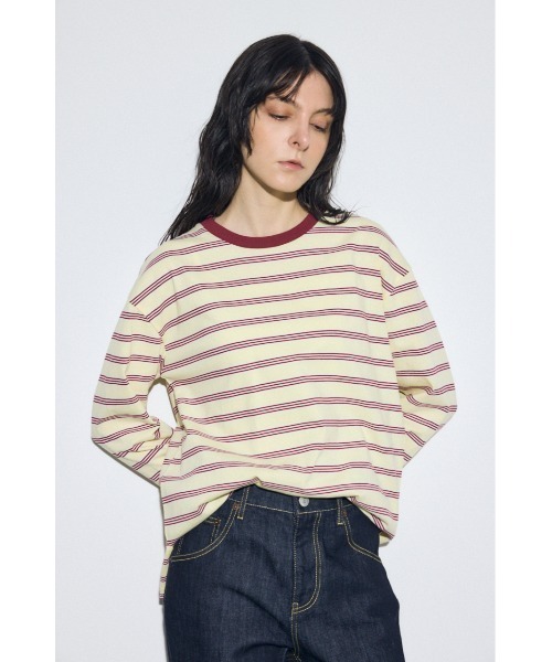 AZUL by moussy（アズールバイマウジー）の「マルチボーダー長袖トップス（Tシャツ/カットソー・レディース・ブラック系その他/ブルー系その他/イエロー系その他・FREE）」の11枚目の写真