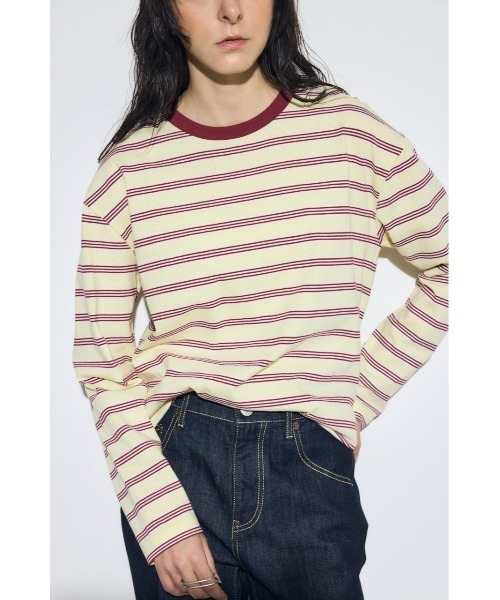 AZUL by moussy（アズールバイマウジー）の「マルチボーダー長袖トップス（Tシャツ/カットソー・レディース・ブラック系その他/ブルー系その他/イエロー系その他・FREE）」の12枚目の写真