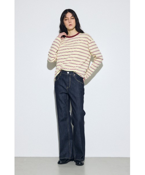 AZUL by moussy（アズールバイマウジー）の「マルチボーダー長袖トップス（Tシャツ/カットソー・レディース・ブラック系その他/ブルー系その他/イエロー系その他・FREE）」の15枚目の写真