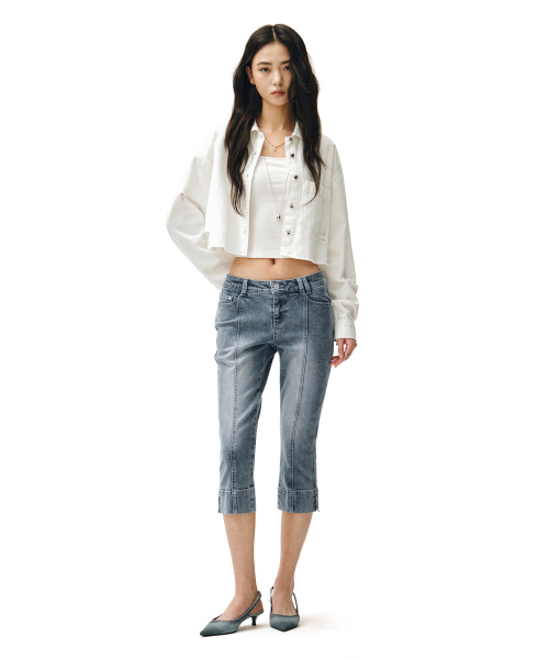 DECET WOMEN(デケット ウーマン)の「Cropped Damage Denim Shirts DCWSH004WHITE(シャツ/ブラウス・レディース・その他・LARGE/SMALL/MEDIUM)」の7枚目の写真