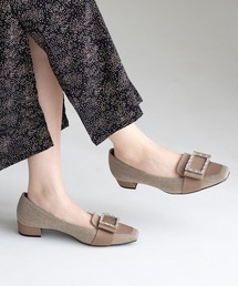 JELLY BEANS（ジェリービーンズ）の「スクエアビジューバックルローファーパンプス(125-61138)JELLY BEANS(ジェリービーンズ)（パンプス）」