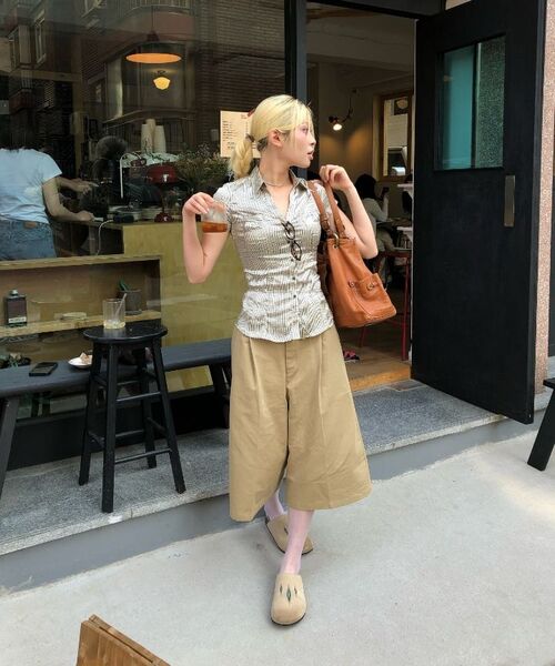 BASEMOMENT(ベースモーメント)の「ロングワイドチノバミューダパンツクリーム(その他パンツ・メンズ・その他・MEDIUM/LARGE/X-LARGE)」の9枚目の写真