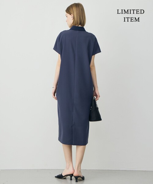 ICB(アイシービー)の「FluidBackSatin ニット衿シャツワンピース(ワンピース・レディース・ネイビー系/ブラック系/グレー系・46/44/42)」の8枚目の写真
