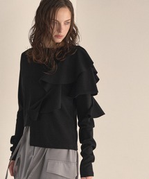 MIELI INVARIANT | Asymmetry Ruffle Long Tee(Tシャツ/カットソー)