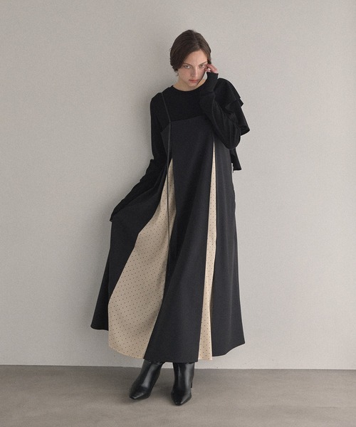 MIELI INVARIANT（ミエリインヴァリアント）の「Asymmetry Ruffle Long Tee（Tシャツ/カットソー・レディース・アイボリー/ブラック/グレー・FREE）」の16枚目の写真