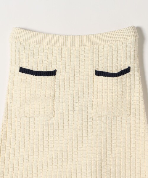 SHIPS any（シップス エニィ）の「SHIPS any:〈手洗い可能〉バスケット編み 配色 ライン タイト スカート（スカート・レディース・オフホワイト/ブラック・ONE SIZE）」の20枚目の写真