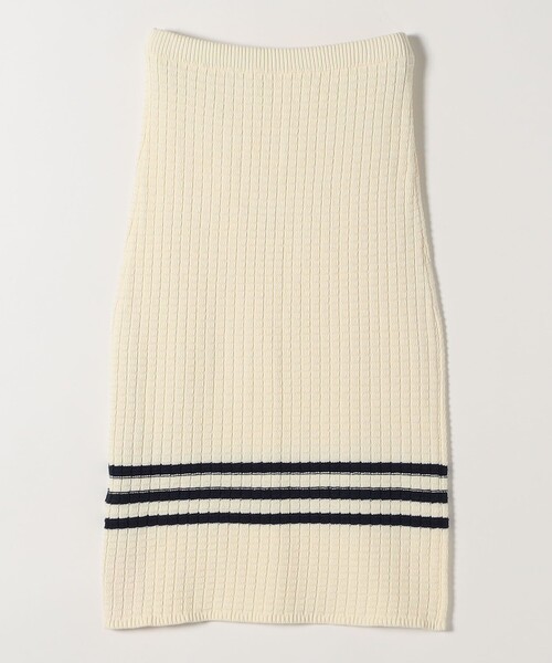 SHIPS any（シップス エニィ）の「SHIPS any:〈手洗い可能〉バスケット編み 配色 ライン タイト スカート（スカート・レディース・オフホワイト/ブラック・ONE SIZE）」の21枚目の写真