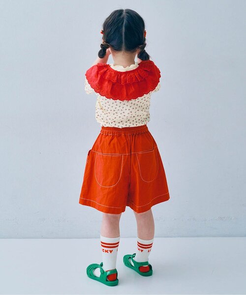 p.premier（ピードットプルミエ）の「レースつけ衿&メロウ針抜きTシャツセット（Tシャツ/カットソー・キッズ・オフホワイト/ピンク/レッド・80/90/100/110/120/130/140）」の16枚目の写真