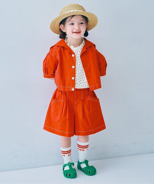 p.premier（ピードットプルミエ）の「レースつけ衿&メロウ針抜きTシャツセット（Tシャツ/カットソー・キッズ・オフホワイト/ピンク/レッド・80/90/100/110/120/130/140）」の17枚目の写真