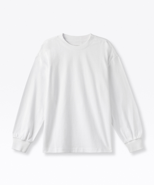 MUSINSA STANDARD KIDS（ムシンサスタンダードキッズ）の「オーバーサイズクルーネックリブカフス長袖Tシャツ[ホワイト]（Tシャツ/カットソー・レディース・その他・100/110/120/140/150/130/160）」の2枚目の写真