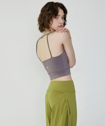女性 ヨガウェア DEVI-TS0032-エッシュパープル ピラティス フェノミ クロップトップ
