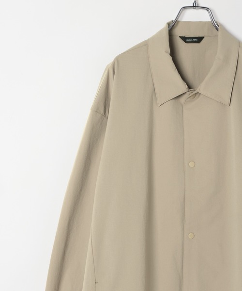 GLOBAL WORK（グローバルワーク）の「シーズンレステック/コーチシャツジャケット/643136（ブルゾン・メンズ・ブラック/ベージュ・SMALL/MEDIUM/LARGE/X-LARGE）」の5枚目の写真