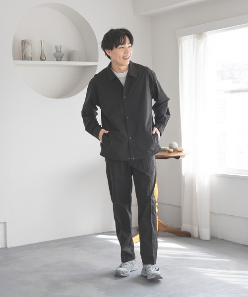 GLOBAL WORK（グローバルワーク）の「シーズンレステック/コーチシャツジャケット/643136（ブルゾン・メンズ・ブラック/ベージュ・SMALL/MEDIUM/LARGE/X-LARGE）」の19枚目の写真