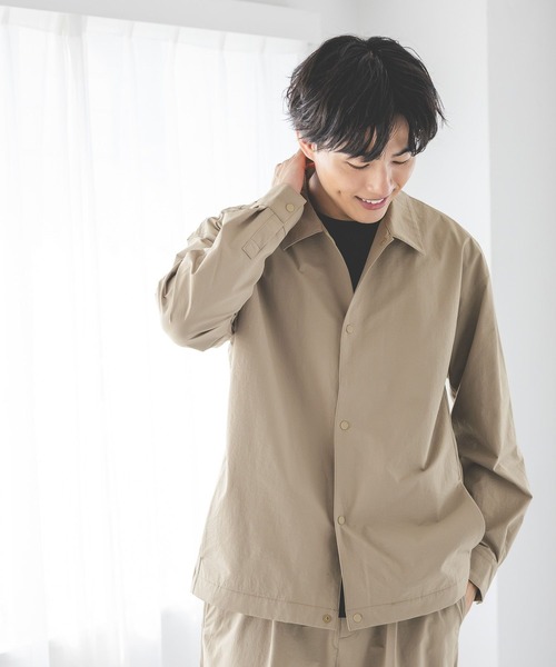 GLOBAL WORK（グローバルワーク）の「シーズンレステック/コーチシャツジャケット/643136（ブルゾン・メンズ・ブラック/ベージュ・SMALL/MEDIUM/LARGE/X-LARGE）」の14枚目の写真