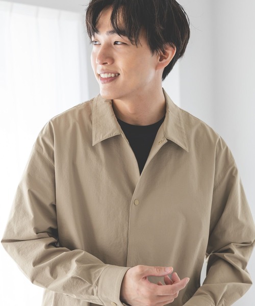 GLOBAL WORK（グローバルワーク）の「シーズンレステック/コーチシャツジャケット/643136（ブルゾン・メンズ・ブラック/ベージュ・SMALL/MEDIUM/LARGE/X-LARGE）」の15枚目の写真