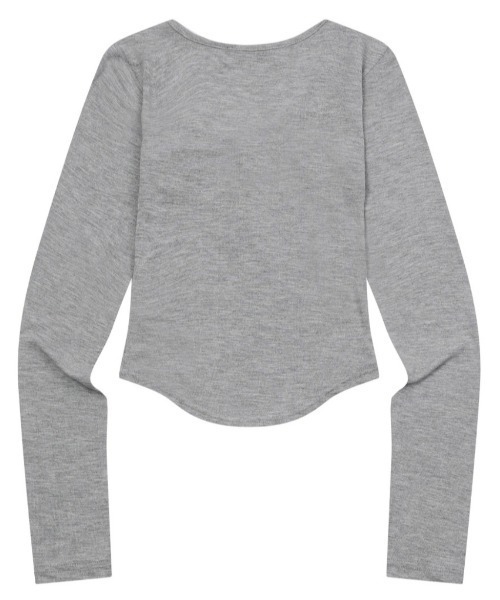 MUCENT(ムセント)の「A'GEM/9 × .kom 『MUCENT/ムセント』 HARING SIGNATURE LOGO SNAP BUTTON U NECK T/ヘリングシグネチャーロゴボタンUネックロングスリーブ(Tシャツ/カットソー・レディース・ホワイト/ブラック・FREE)」の8枚目の写真