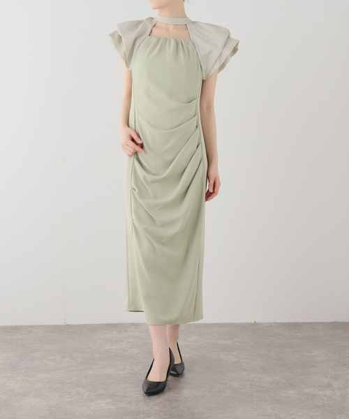 La TOTALITE（ラトータリテ）の「ドレープドレス（ドレス・レディース・ブラック/チャコールグレー/グリーン・FREE）」の3枚目の写真