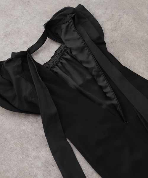 La TOTALITE（ラトータリテ）の「ドレープドレス（ドレス・レディース・ブラック/チャコールグレー/グリーン・FREE）」の11枚目の写真