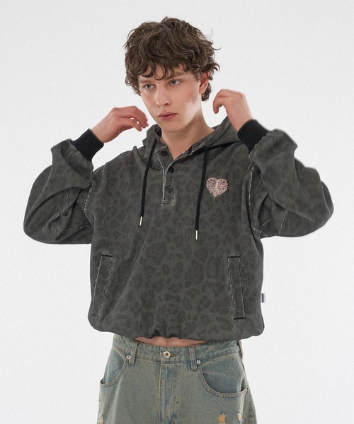 WISH FOR EVER（ウィッシュフォーエバー）の「【 4color / 3size 】DRAW CODE ASSORT THERMAL HENRY HOODIE / ドローコードアソートサーマルヘンリーフーディ（パーカー・メンズ・レッド/その他/ブラック/トップグレー・LARGE/MEDIUM/SMALL）」の16枚目の写真