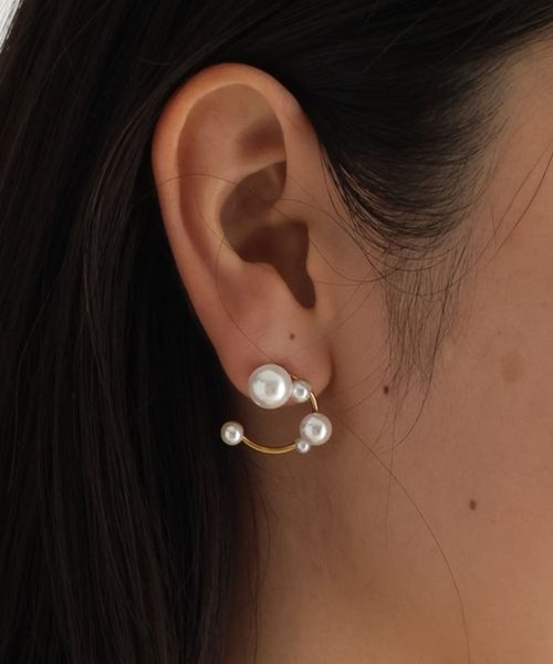 studio CLIP（スタディオクリップ）の「【daily CLIP】ステンレスパール見えサークルピアス（ピアス（両耳用）・レディース・その他1/その他2・FREE）」の2枚目の写真