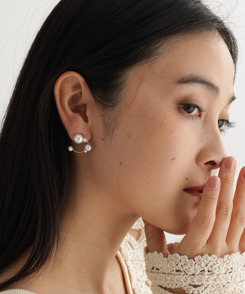 studio CLIP（スタディオクリップ）の「【daily CLIP】ステンレスパール見えサークルピアス（ピアス（両耳用）・レディース・その他1/その他2・FREE）」の3枚目の写真