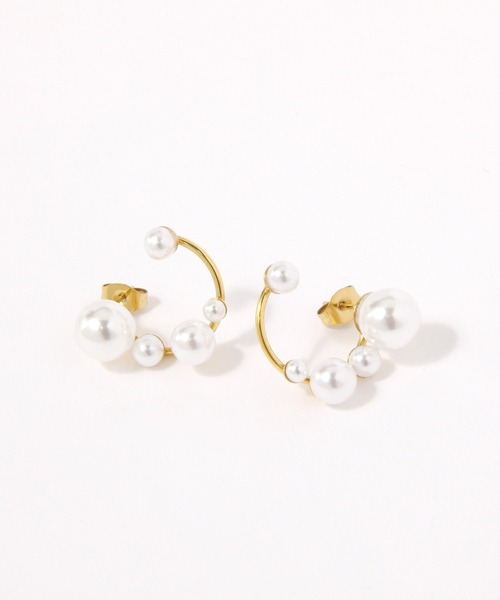 studio CLIP（スタディオクリップ）の「【daily CLIP】ステンレスパール見えサークルピアス（ピアス（両耳用）・レディース・その他1/その他2・FREE）」の5枚目の写真