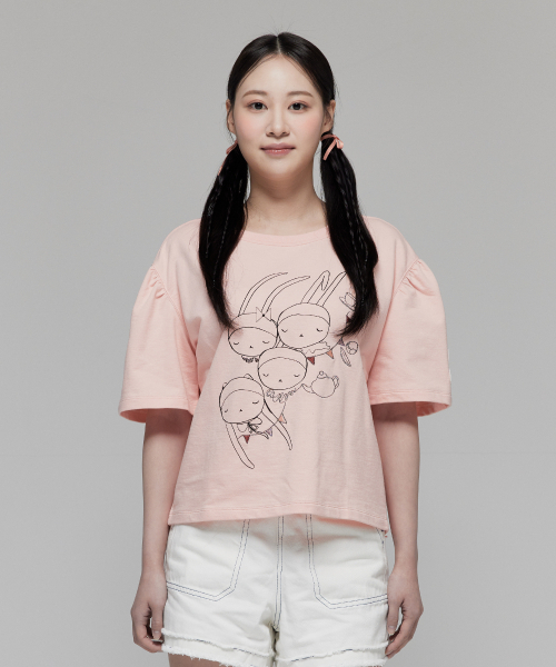 FIFI LAPIN(フィフィラパン)の「レディース パフスリーブ 半袖Tシャツ/FS7WT72W ピンク(Tシャツ/カットソー・レディース・その他・FREE)」の1枚目の写真