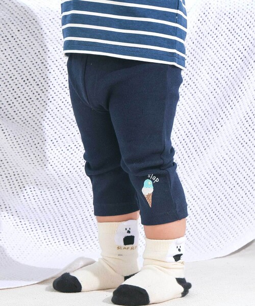 SLAP SLIP（スラップスリップ）の「【スララク/防汚加工】前後フリーで時短!パパパッと穿ける7分丈前向きパンツ(80~120cm)（その他パンツ・キッズ・ピンク/ホワイト/ブルー/オフホワイト/イエロー/ブルー系その他/ネイビー/ブラック・100cm/80ｃｍ/120cm/90cm/110cm）」の5枚目の写真
