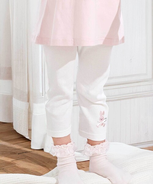 SLAP SLIP（スラップスリップ）の「【スララク/防汚加工】前後フリーで時短!パパパッと穿ける7分丈前向きパンツ(80~120cm)（その他パンツ・キッズ・ピンク/ホワイト/ブルー/オフホワイト/イエロー/ブルー系その他/ネイビー/ブラック・100cm/80ｃｍ/120cm/90cm/110cm）」の2枚目の写真