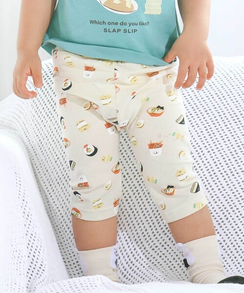 SLAP SLIP（スラップスリップ）の「【スララク/防汚加工】前後フリーで時短!パパパッと穿ける7分丈前向きパンツ(80~120cm)（その他パンツ・キッズ・ピンク/ホワイト/ブルー/オフホワイト/イエロー/ブルー系その他/ネイビー/ブラック・100cm/80ｃｍ/120cm/90cm/110cm）」の3枚目の写真