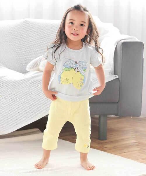 SLAP SLIP（スラップスリップ）の「【スララク/防汚加工】前後フリーで時短!パパパッと穿ける7分丈前向きパンツ(80~120cm)（その他パンツ・キッズ・ピンク/ホワイト/ブルー/オフホワイト/イエロー/ブルー系その他/ネイビー/ブラック・100cm/80ｃｍ/120cm/90cm/110cm）」の22枚目の写真