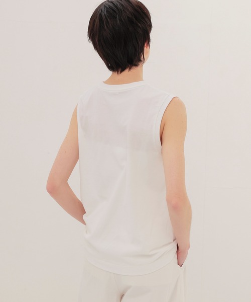 DRESSLAVE（ドレスレイブ）の「ephemera sleeveless tee(エフェメラスリーブレスTシャツ)（Tシャツ/カットソー・レディース・ベージュ/ホワイト・38）」の4枚目の写真