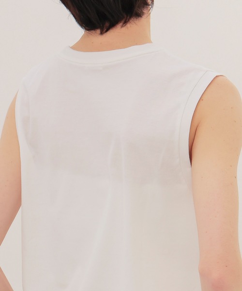 DRESSLAVE（ドレスレイブ）の「ephemera sleeveless tee(エフェメラスリーブレスTシャツ)（Tシャツ/カットソー・レディース・ベージュ/ホワイト・38）」の7枚目の写真