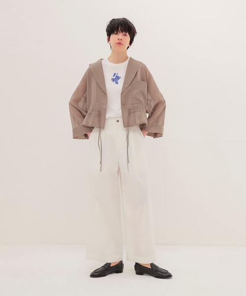 DRESSLAVE（ドレスレイブ）の「ephemera sleeveless tee(エフェメラスリーブレスTシャツ)（Tシャツ/カットソー・レディース・ベージュ/ホワイト・38）」の9枚目の写真