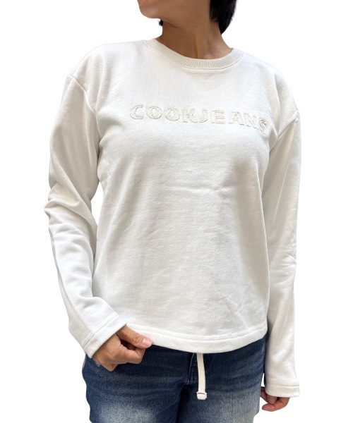 COOK JEANS(クックジーンズ)の「カットオフスウェットTシャツ(スウェット・レディース・ブラック/ウッドランド/ホワイト・FREE)」の2枚目の写真