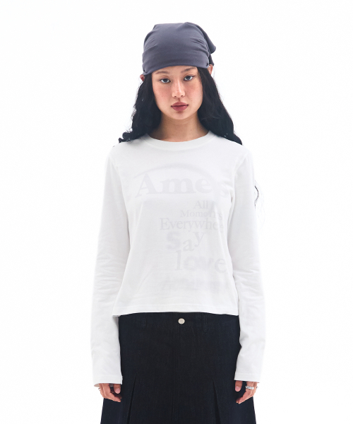 AMESWORLDWIDE（アメスワールドワイド）の「BIG TYPO LONGSLEEVE TEE WHITE（Tシャツ/カットソー・レディース・その他・SMALL/MEDIUM/LARGE）」の13枚目の写真