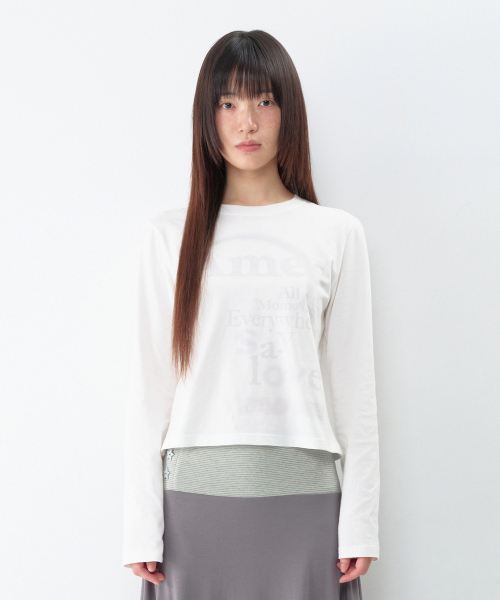AMESWORLDWIDE（アメスワールドワイド）の「BIG TYPO LONGSLEEVE TEE WHITE（Tシャツ/カットソー・レディース・その他・SMALL/MEDIUM/LARGE）」の14枚目の写真