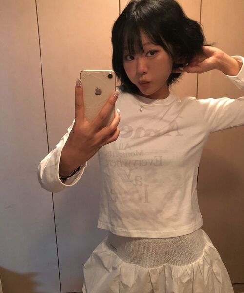 AMESWORLDWIDE（アメスワールドワイド）の「BIG TYPO LONGSLEEVE TEE WHITE（Tシャツ/カットソー・レディース・その他・SMALL/MEDIUM/LARGE）」の6枚目の写真