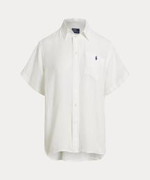 オーバーサイズ フィット リネン ショートスリーブ シャツ