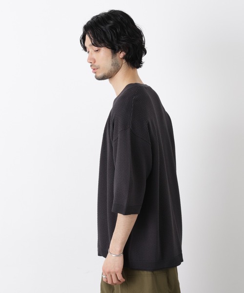NANO universe（ナノユニバース）の「エアリードレープ ニットカーディガン 5分袖（カーディガン/ボレロ・メンズ・ネイビー/グリーン/チャコール/イエロー・L/M）」の20枚目の写真