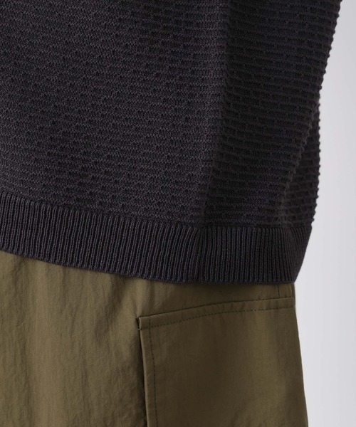 NANO universe（ナノユニバース）の「エアリードレープ ニットカーディガン 5分袖（カーディガン/ボレロ・メンズ・ネイビー/グリーン/チャコール/イエロー・L/M）」の8枚目の写真