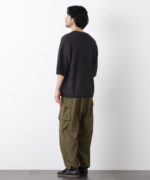 NANO universe（ナノユニバース）の「エアリードレープ ニットカーディガン 5分袖（カーディガン/ボレロ・メンズ・ネイビー/グリーン/チャコール/イエロー・L/M）」の13枚目の写真