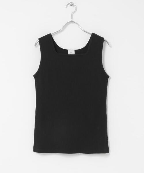 URBAN RESEARCH DOORS（アーバンリサーチドアーズ）の「針抜きテレコスクエアタンクトップ（タンクトップ・レディース・ベージュ/ブラック/アイボリー・FREE）」の2枚目の写真