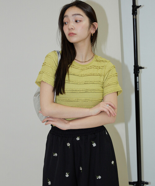 PUBLUX(パブリュクス)の「PUBLUX/パブリュクス コンパクト レース Tシャツ 限定展開(Tシャツ/カットソー・レディース・ブラック/オフホワイト/イエロー・フリ-)」の18枚目の写真