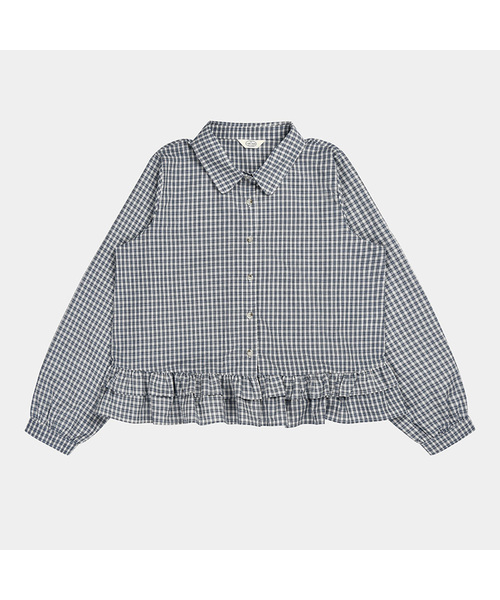 PIGMENT(ピグメント)の「ピクニックフリルチェックブラウス (KYBL2512042)(シャツ/ブラウス・レディース・レッド/ネイビー・FREE)」の2枚目の写真